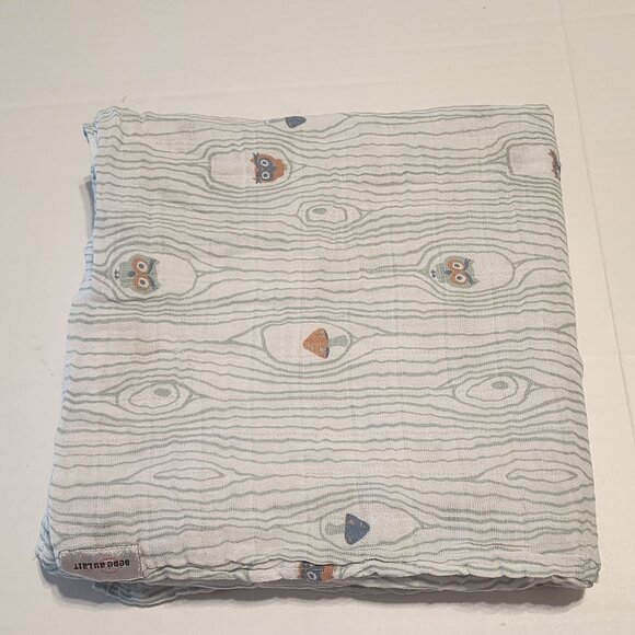 Bebe au Lait baby blanket muslin cotton swaddle owl mushroom unisex nursing - Picture 1 of 6